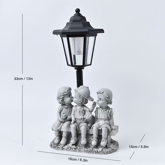 太阳能六角花园灯动物庭院摆件 创意合成树脂工艺品 牧场公园户外花坛装饰灯 现代简约风景观灯 夜间自动发光 多种动物造型