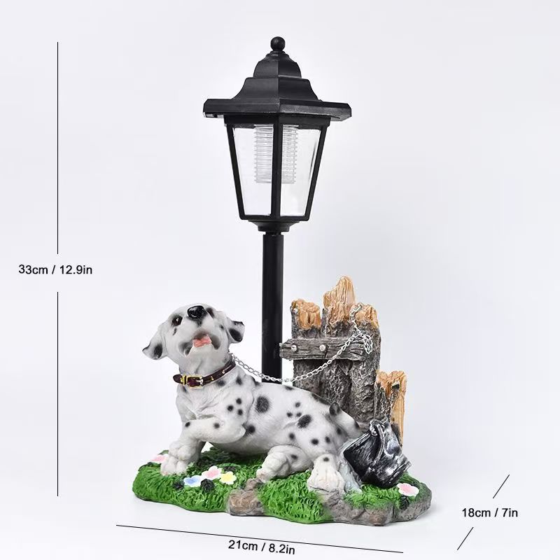 太阳能六角花园灯动物庭院摆件 创意合成树脂工艺品 牧场公园户外花坛装饰灯 现代简约风景观灯 夜间自动发光 多种动物造型