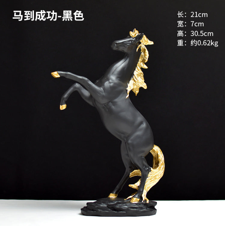 抽象马形雕像家居客厅书架桌面树脂工艺品装饰摆件