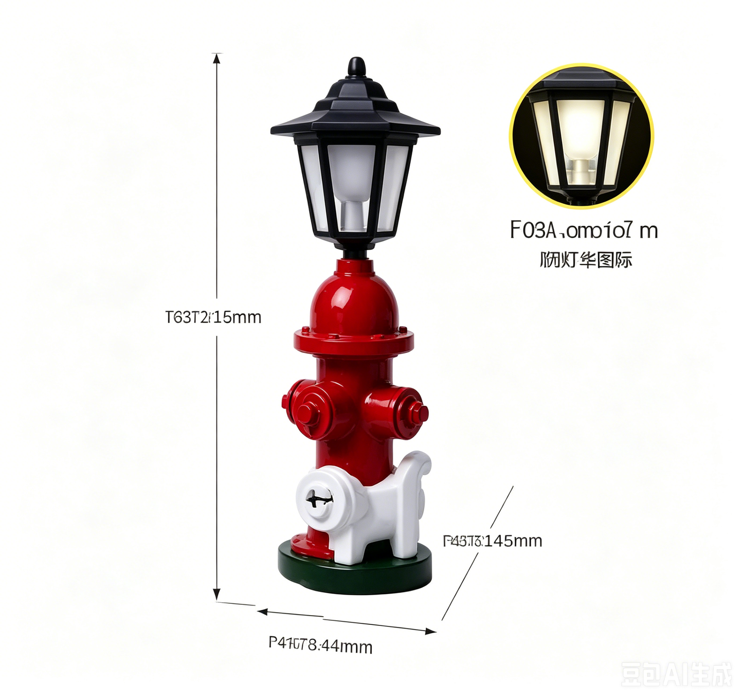 太阳能六角花园灯动物庭院摆件 创意合成树脂工艺品 牧场公园户外花坛装饰灯 现代简约风景观灯 夜间自动发光 多种动物造型