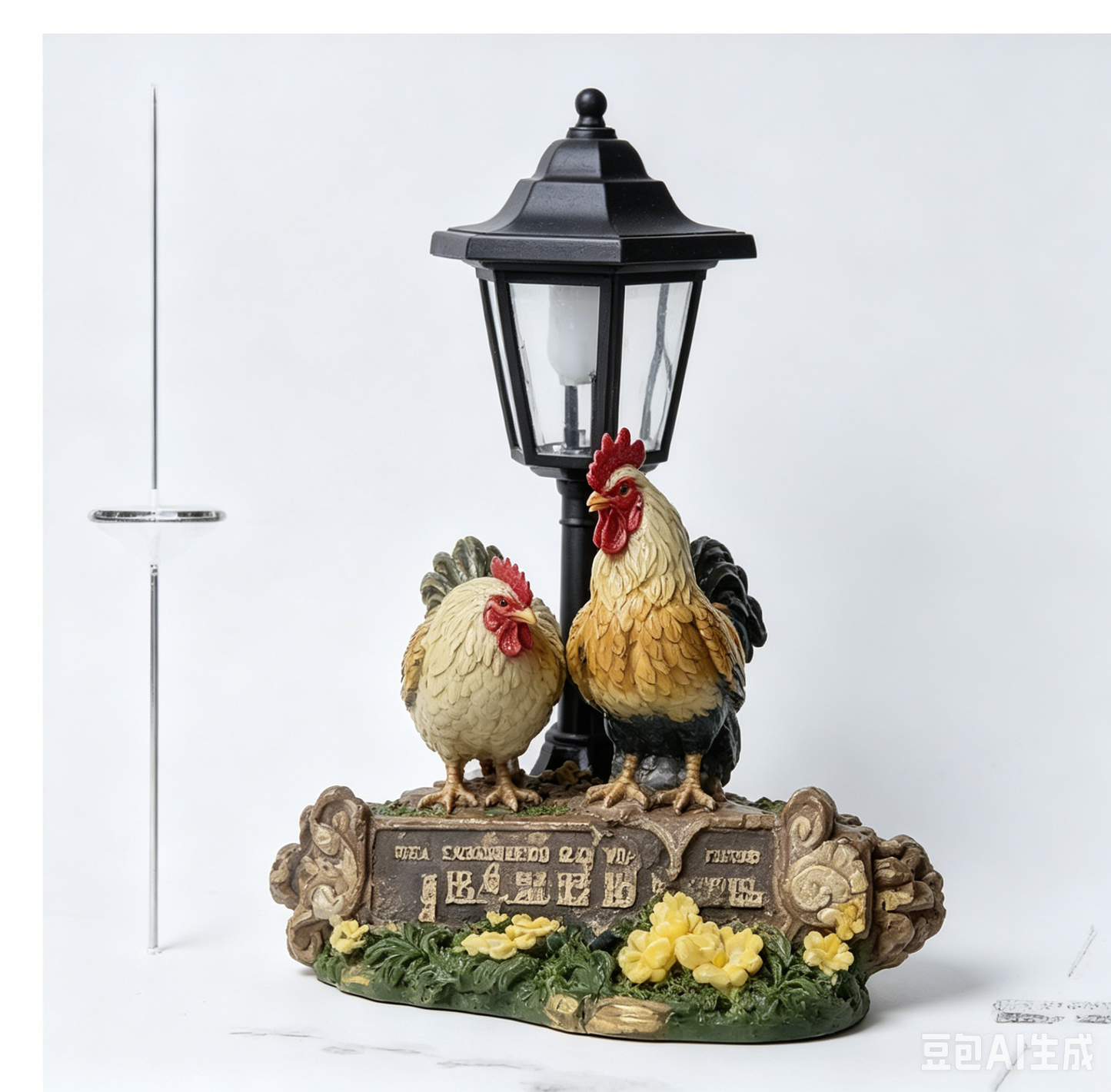太阳能六角花园灯动物庭院摆件 创意合成树脂工艺品 牧场公园户外花坛装饰灯 现代简约风景观灯 夜间自动发光 多种动物造型