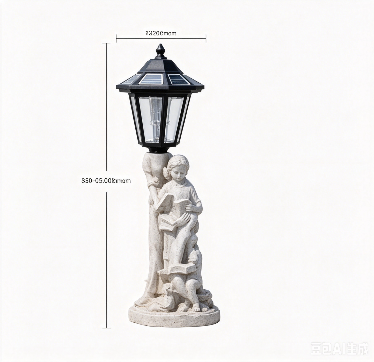 太阳能六角花园灯动物庭院摆件 创意合成树脂工艺品 牧场公园户外花坛装饰灯 现代简约风景观灯 夜间自动发光 多种动物造型