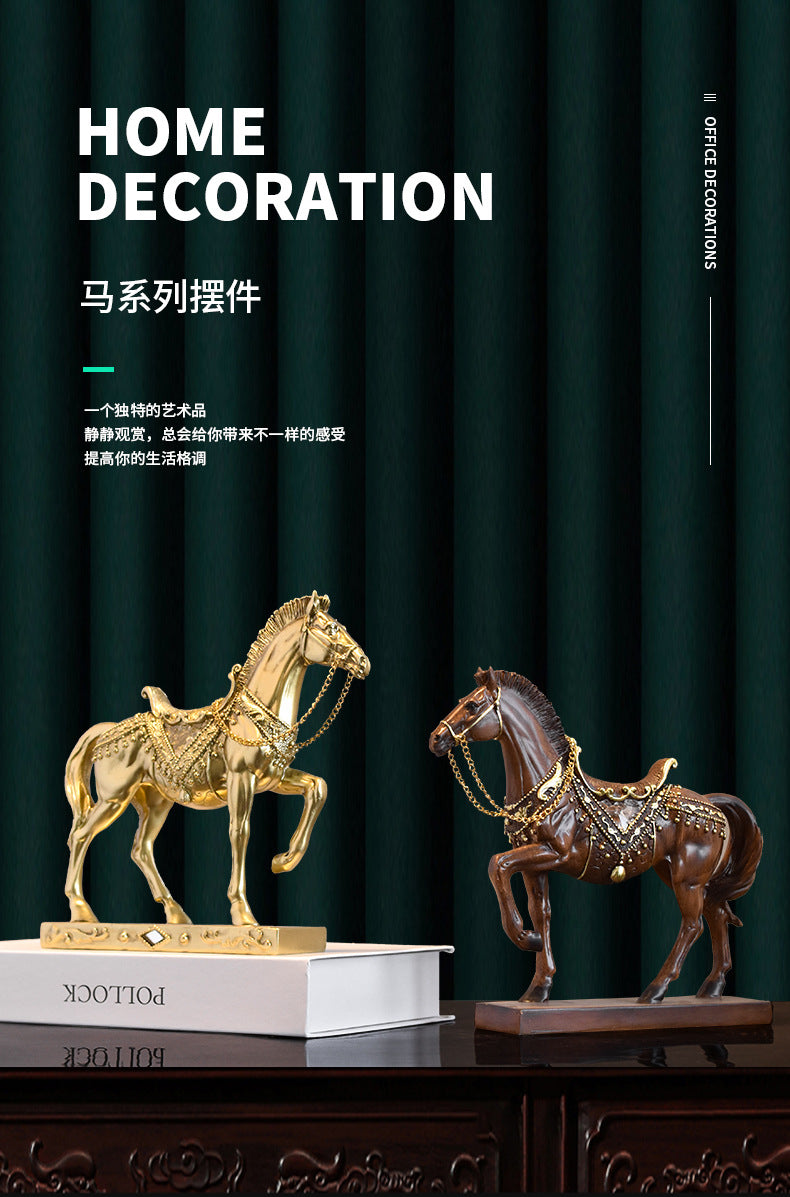 抽象马形雕像家居客厅书架桌面树脂工艺品装饰摆件